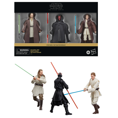 Action Figure Star Wars La Menace Fantôme Black Series pack Qui Gon, Darth Maul & Obi Wan