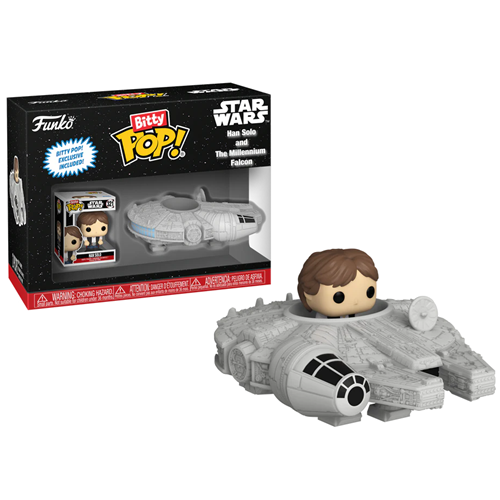 Figurine Bitty Pop Star Wars Han Solo et Faucon Millenium