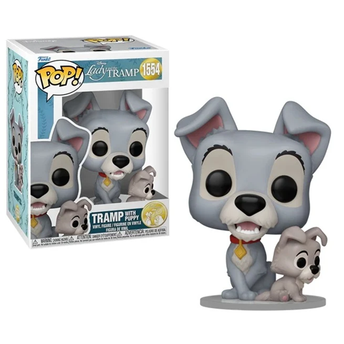 Figurine Pop 1554 Disney La Belle et le Clochard : Clochard avec chiot