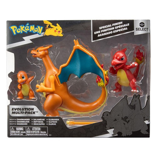 Pack figurines Select Pokémon Evolution Salamèche, Reptincel & Dracaufeu