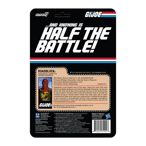 Action Figure GI Joe ReAction Roadblock PSA