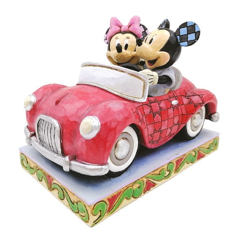 Figurine Disney Traditions Mickey & Minnie en voiture