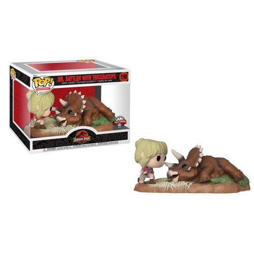 Figurine Pop Movie Moment Jurassic Park Dr Sattler & Triceratops