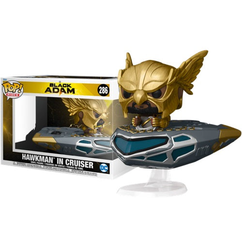 Figurine Pop Rides Black Adam Hawkman in Cruiser