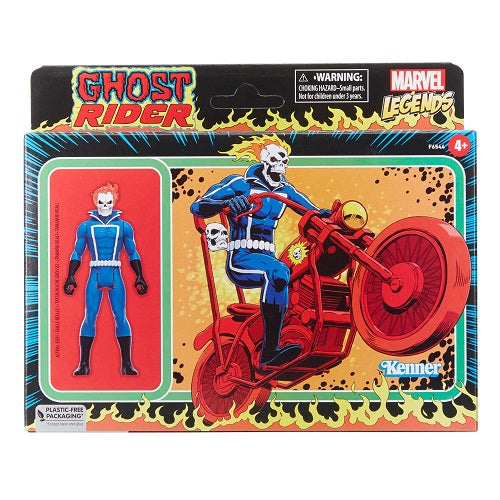 Action Figure Marvel Legends Retro Ghost Rider avec véhicule